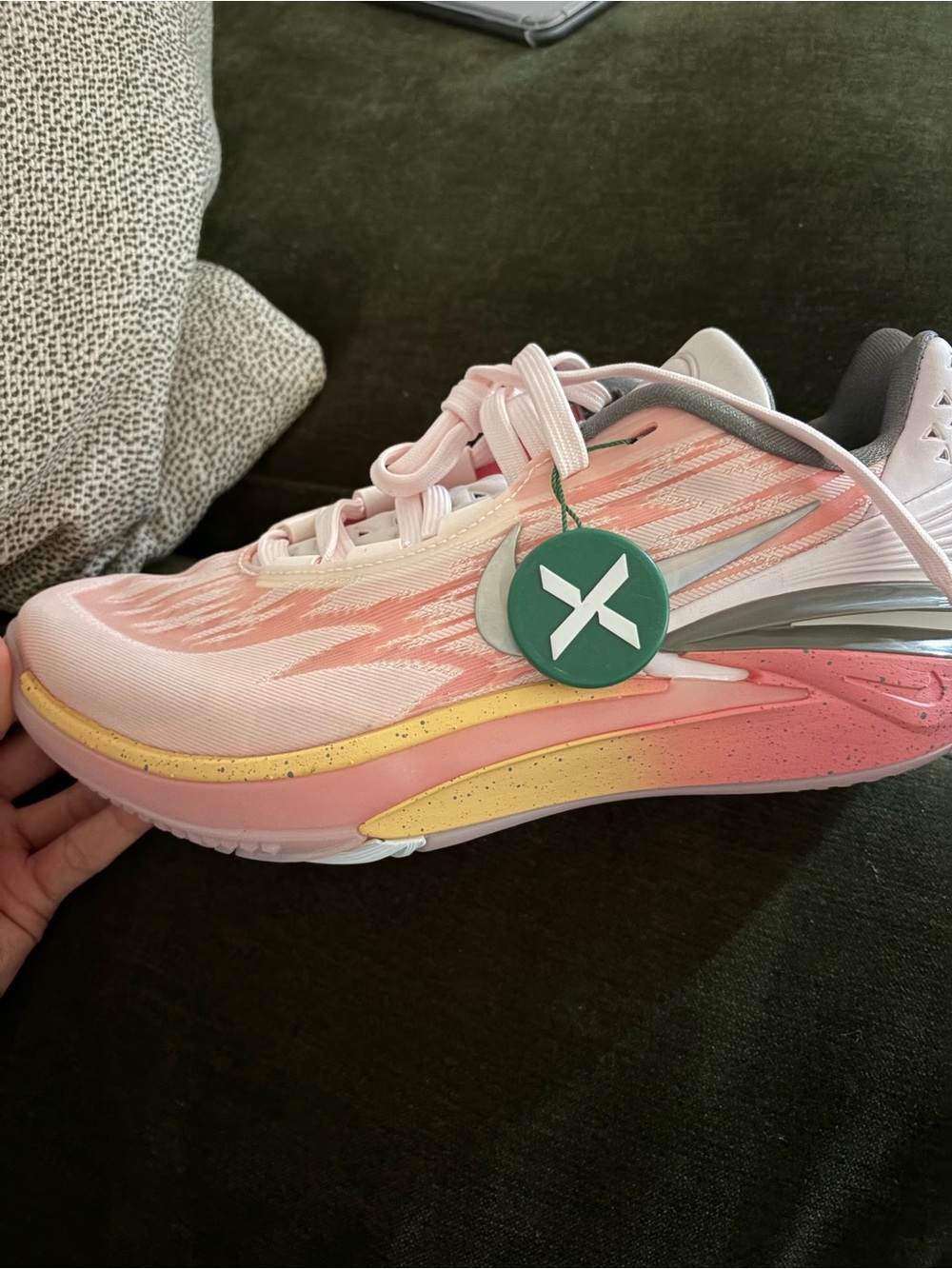 Nike Women's Pink Gradient Basketball Sneakers (NIKE AIR ZOOM)